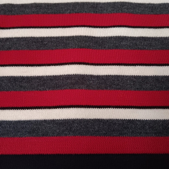 Emma James by Liz Claiborne Red Sweater | EUC | Black, Gray & White Stripes - Picture 11 of 13